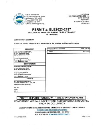 Boot Barn permit thumbnail (Bellingham, WA)